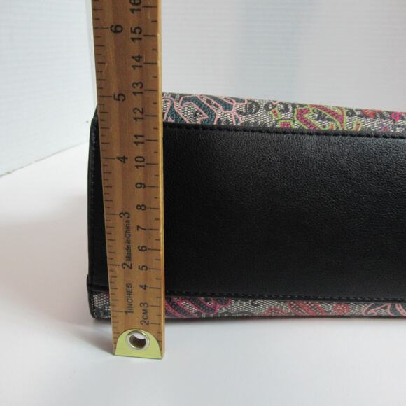 Juicy Couture Handbag Black Beige Lock N Chain Tote Bag Purse Punk Skater Y2K - Picture 10 of 13